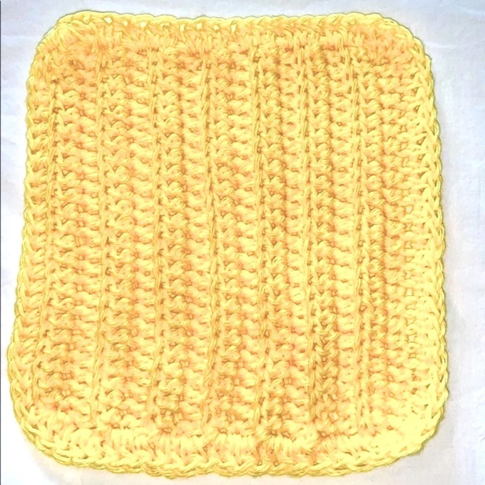 Hand Crafted Two Crocheted Colorful All Purpose 100% Cotton Wash or Dish Cloths
